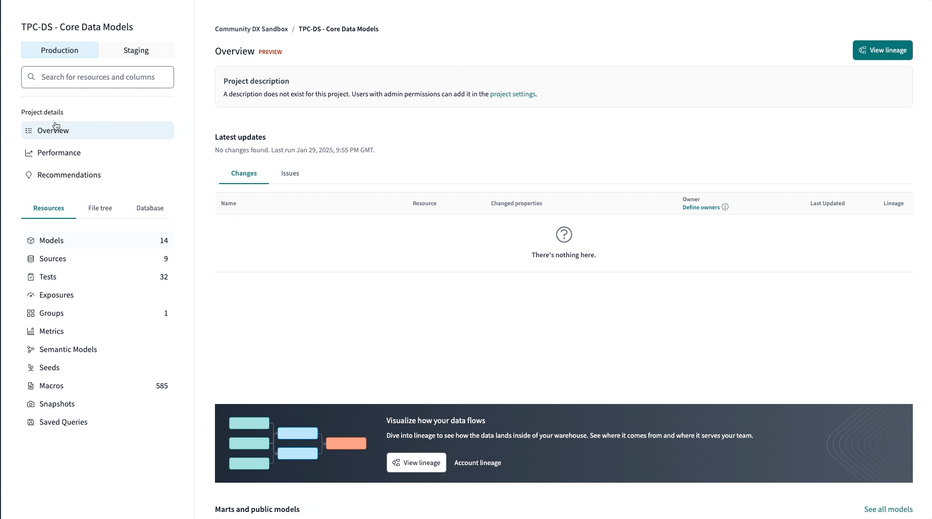 Access dbt Explorer from dbt Cloud by clicking Explore in the navigation. Access dbt Explorer from dbt Cloud by clicking Explore in the navigation.